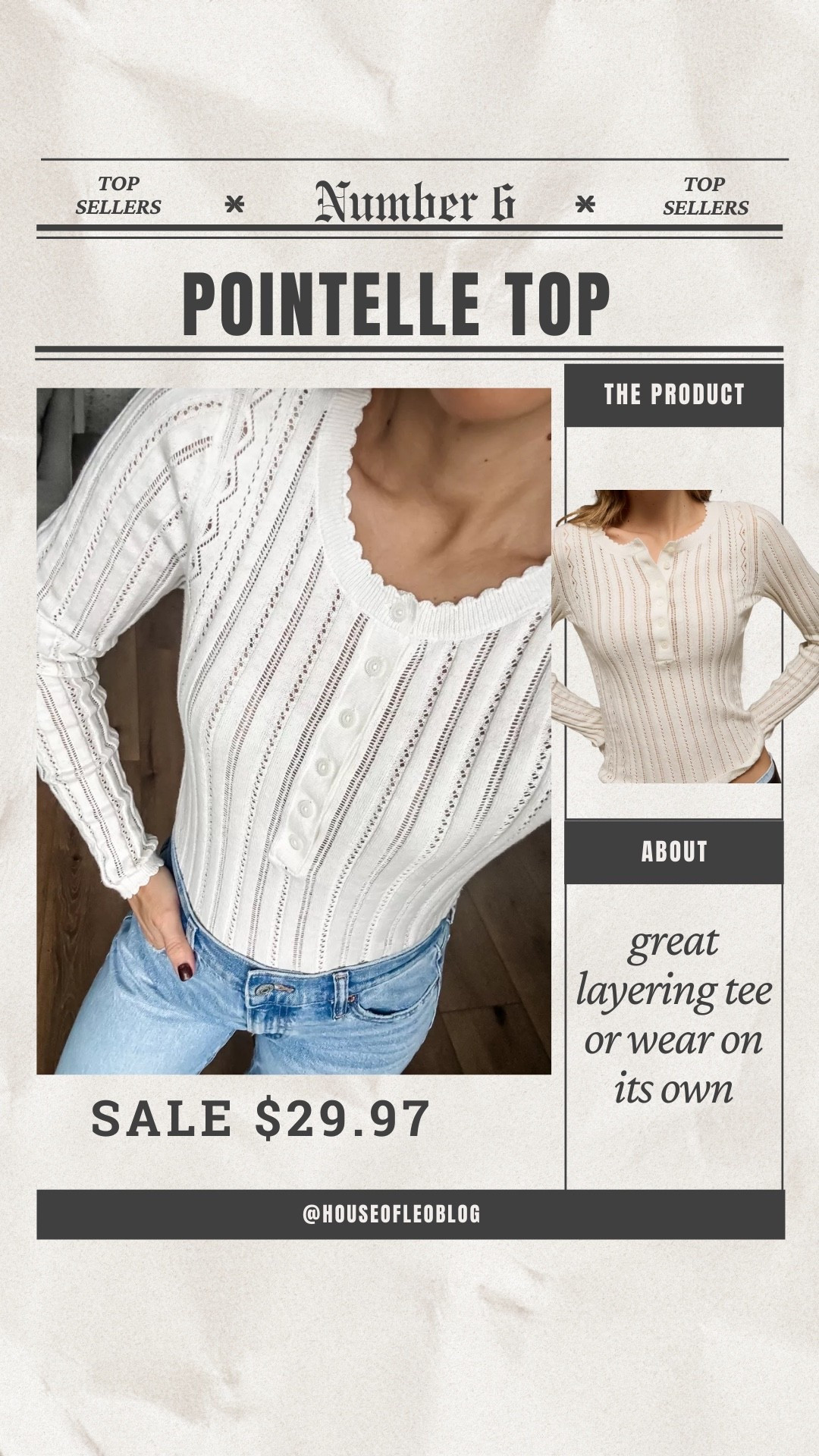 Wearing small pointelle top 

#LTKFindsUnder50 #LTKOver40 #LTKSaleAlert