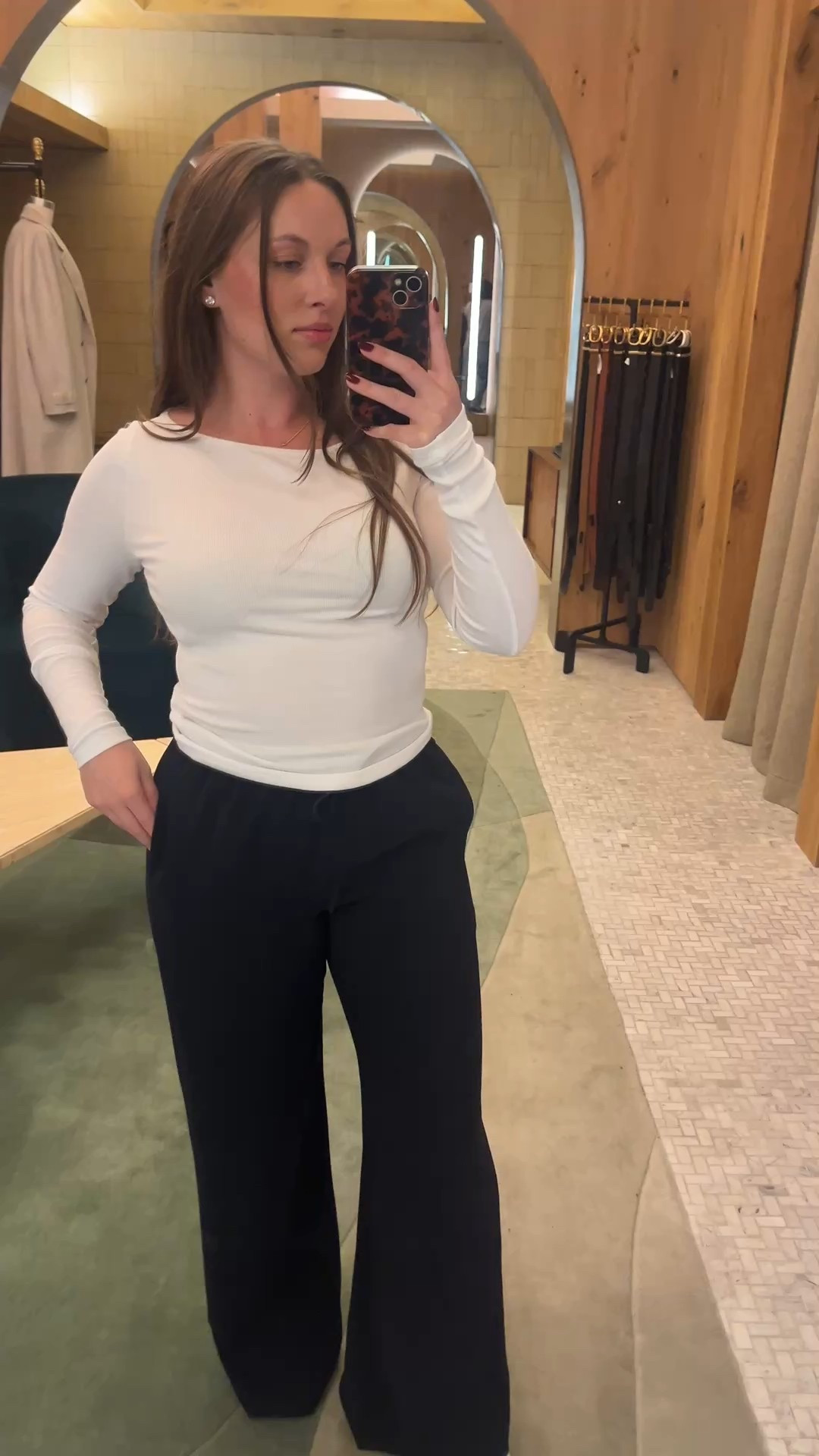 Aritzia Lodge Pants + Homestretch Boatneck tee. Perfect to dress up or down or as a travel day outfit. On sale now for Black Friday @aritzia 
Fall fashion haul, Aritzia haul, casual fall looks, elevated fall outfits 

#LTKootd #LTKCyberWeek #LTKFindsUnder100