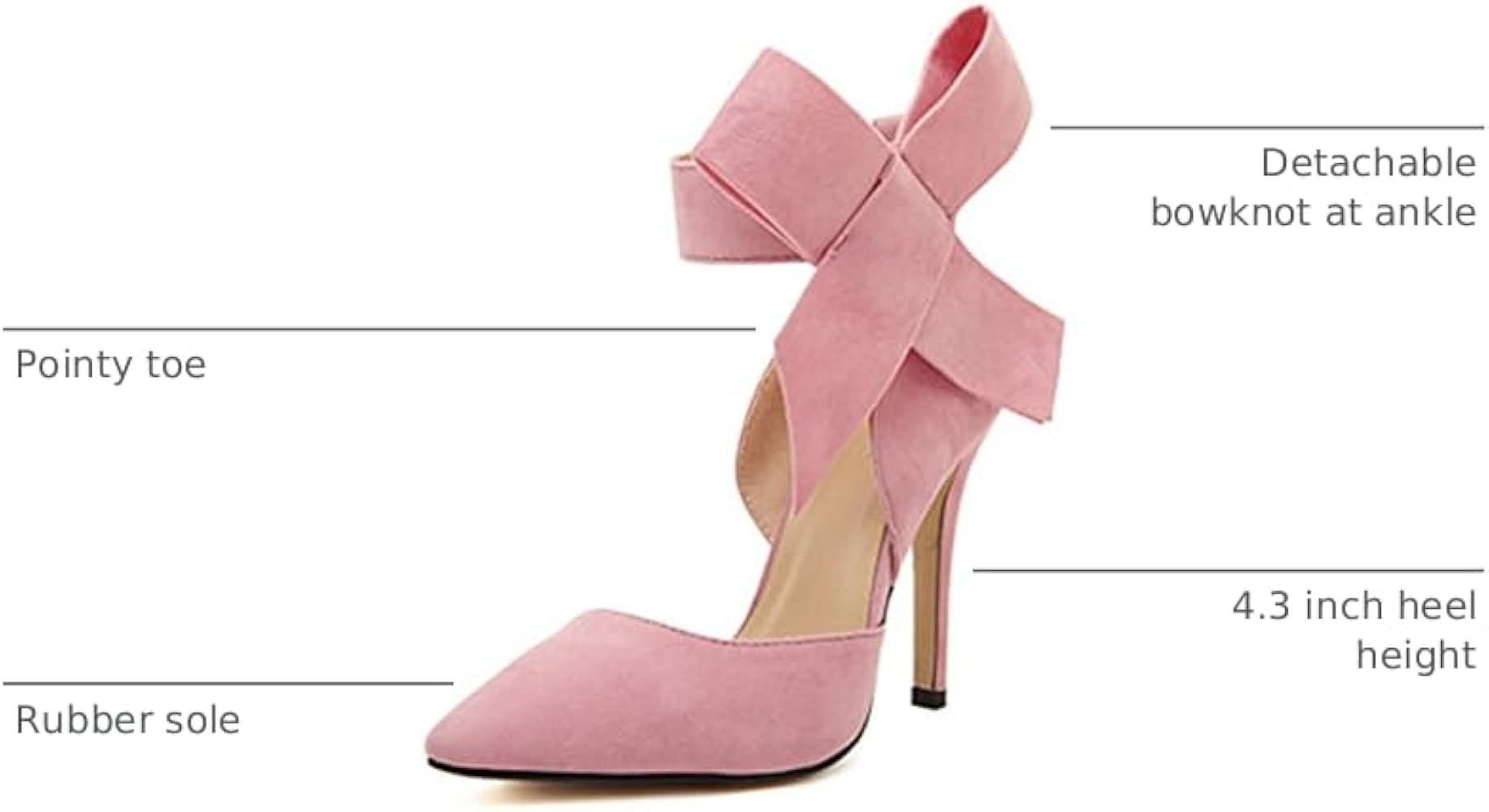 Z&L Fashion Women's Pointy Toe High Heel Stiletto Big Bow Dress Pumps | Amazon (US)