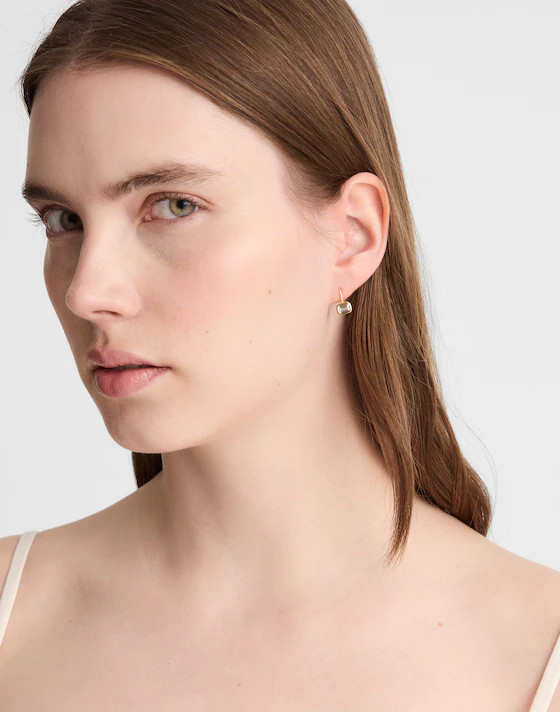 Demi-Fine Emerald-Cut Large Drop Earrings | Madewell