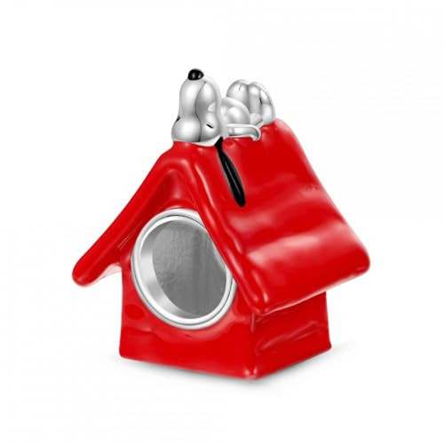 GNOCE Peanuts Snoopy Dog House Charm for Women, S925 Sterling Silver Dangle Charms for Women Wife, Valentine‘s Day, Mother’s Day Jewelry | Amazon (US)