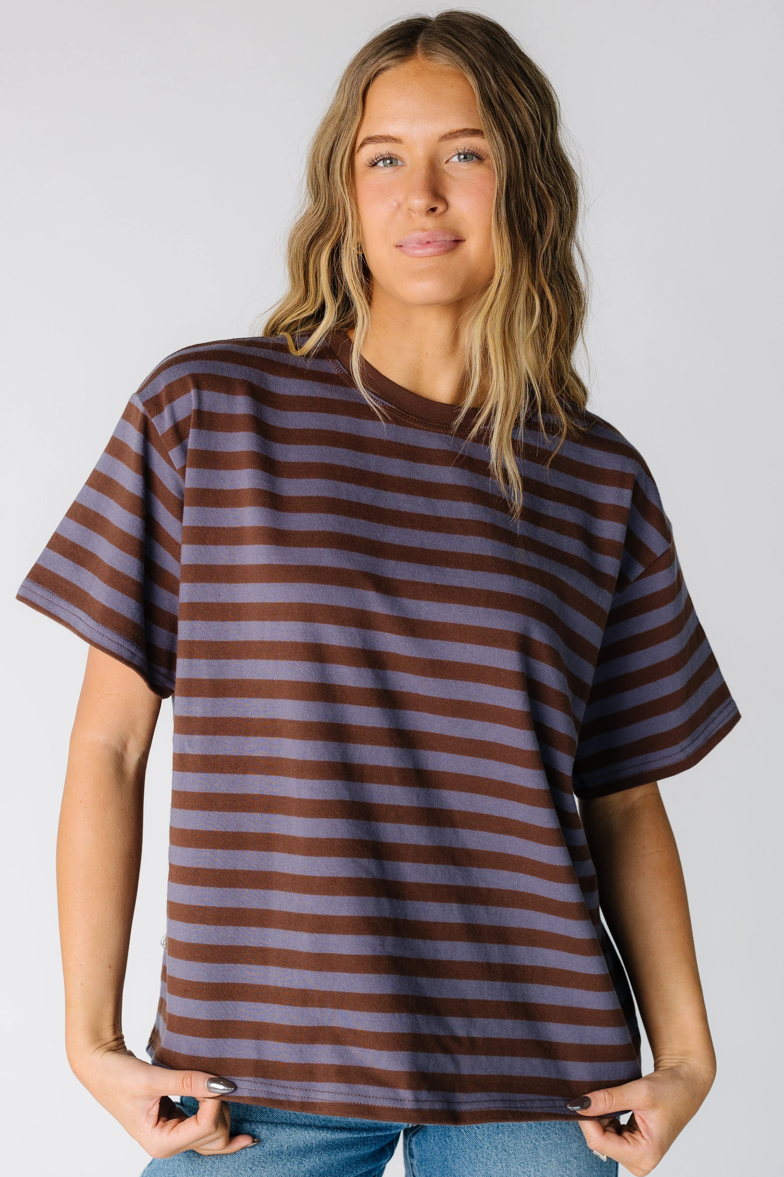 About Time Striped Oversize Tee | Called To Surf