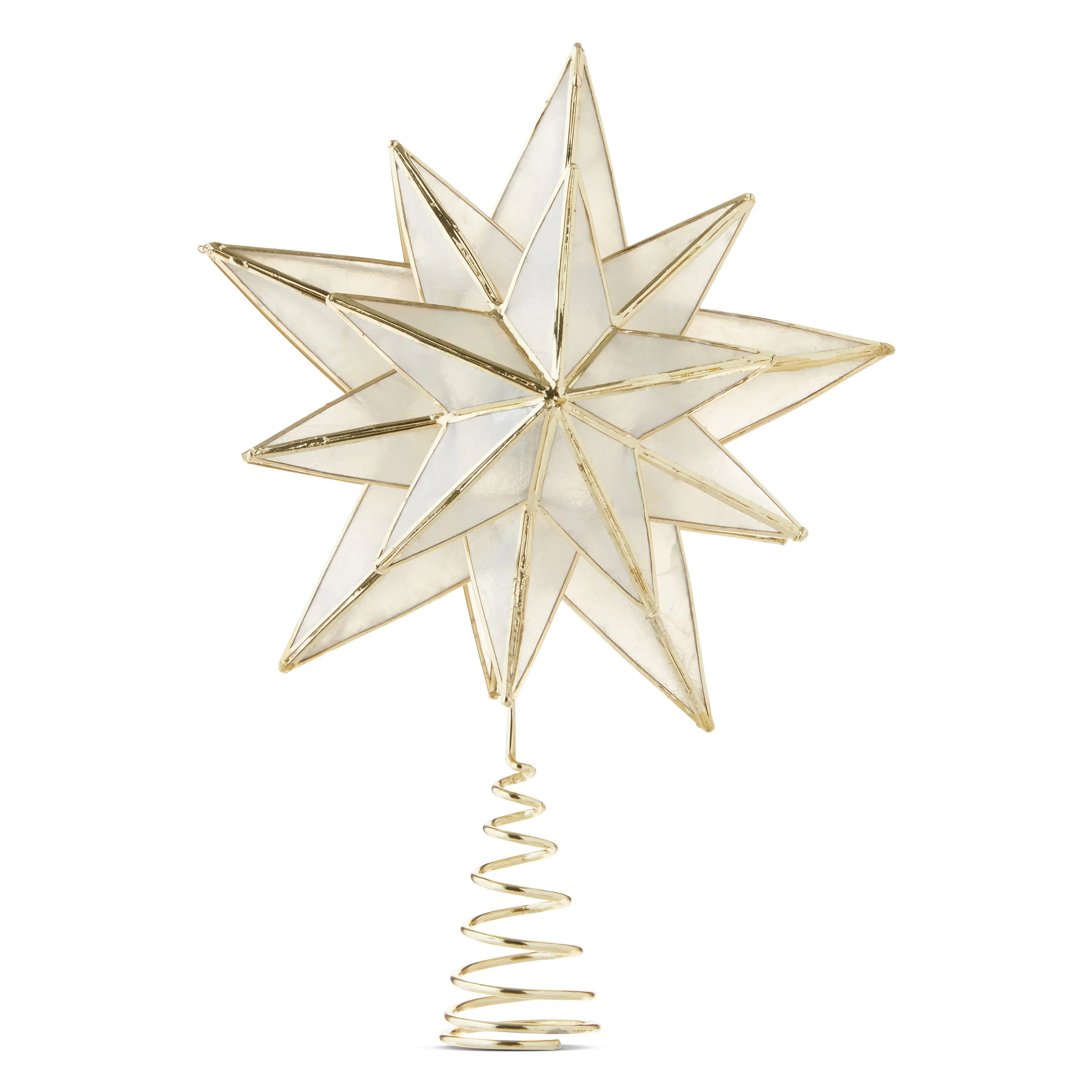 LED Capiz Star Christmas Tree Topper, Gold, [Size], by Holiday Time | Walmart (US)