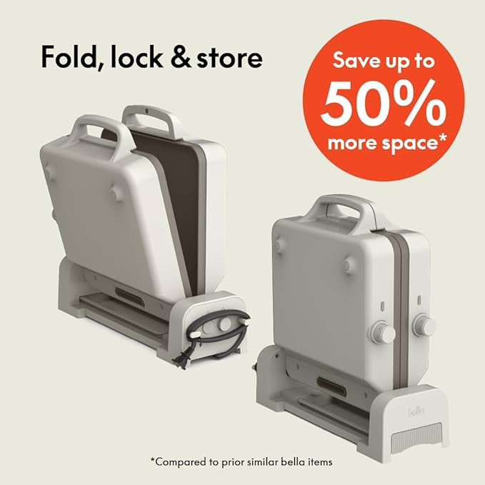 Bella 10"x 20" Ceramic Fold-n-Store Dual Temp Griddle, Fits-anywhere Kitchenware, EverGood Cerami... | Amazon (US)