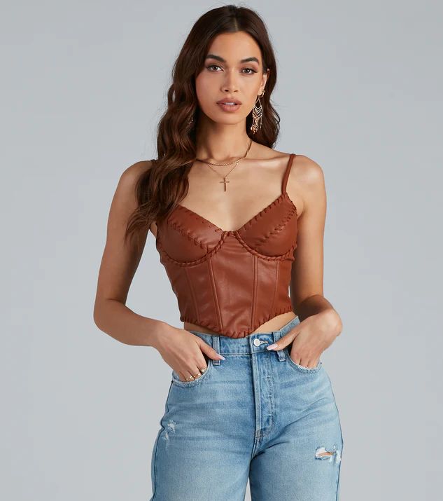 Cowgirl Chic Faux Leather Bustier | Windsor Stores