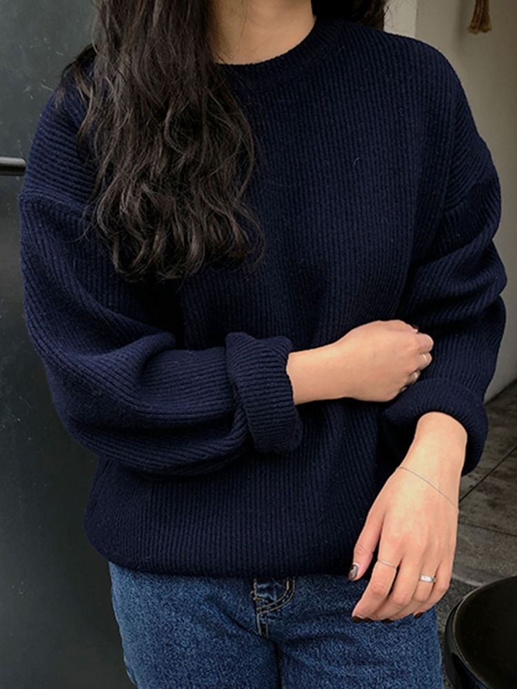 DAZY Ribbed Knit Drop Shoulder Sweater | SHEIN