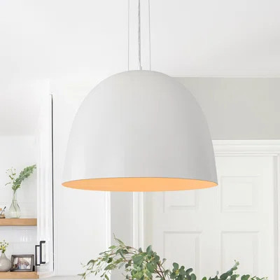 1-light White Dome Pendant Light | Wayfair North America