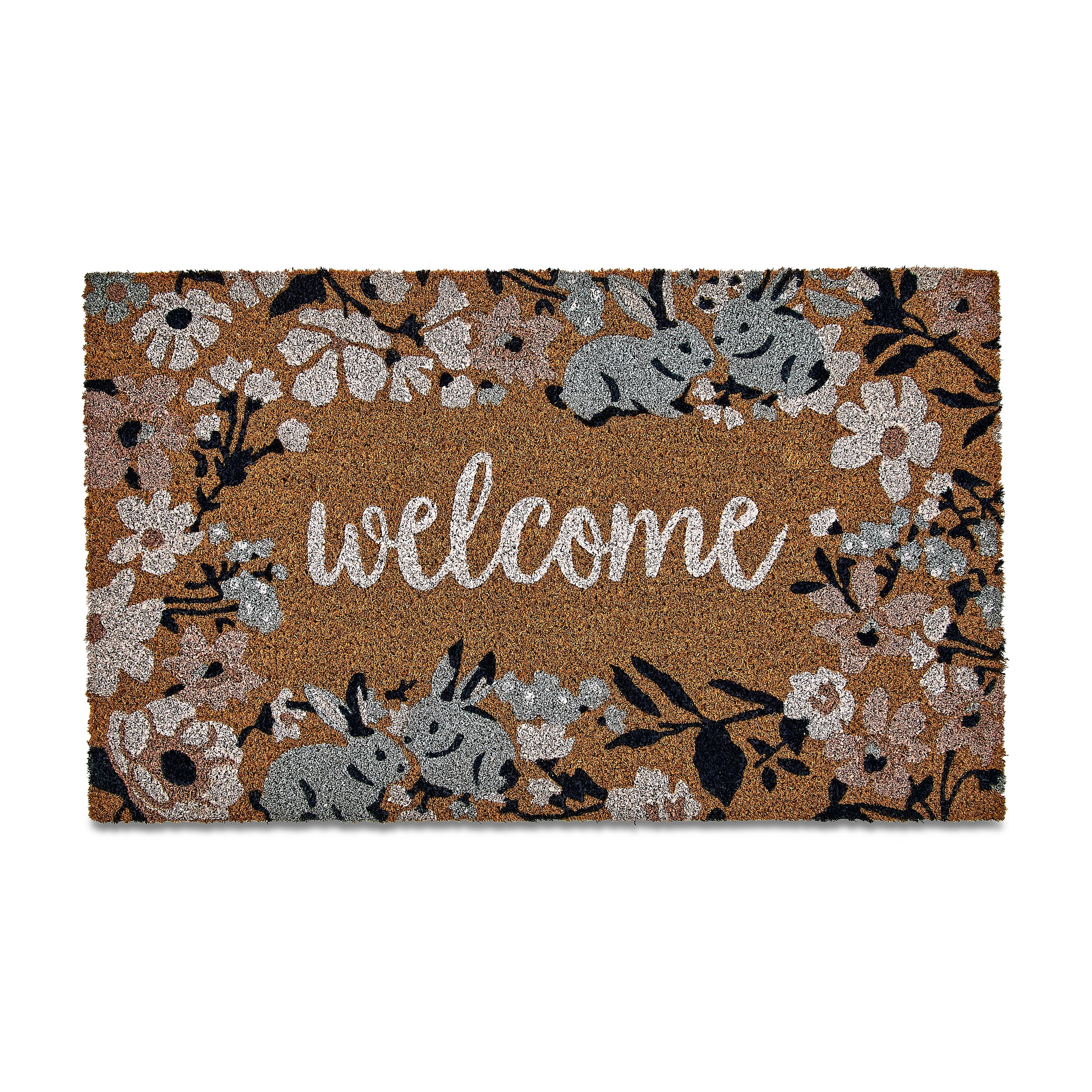My Texas House Multicolor Welcome Bunny Outdoor Coir Doormat, 18" x 30" - Walmart.com | Walmart (US)