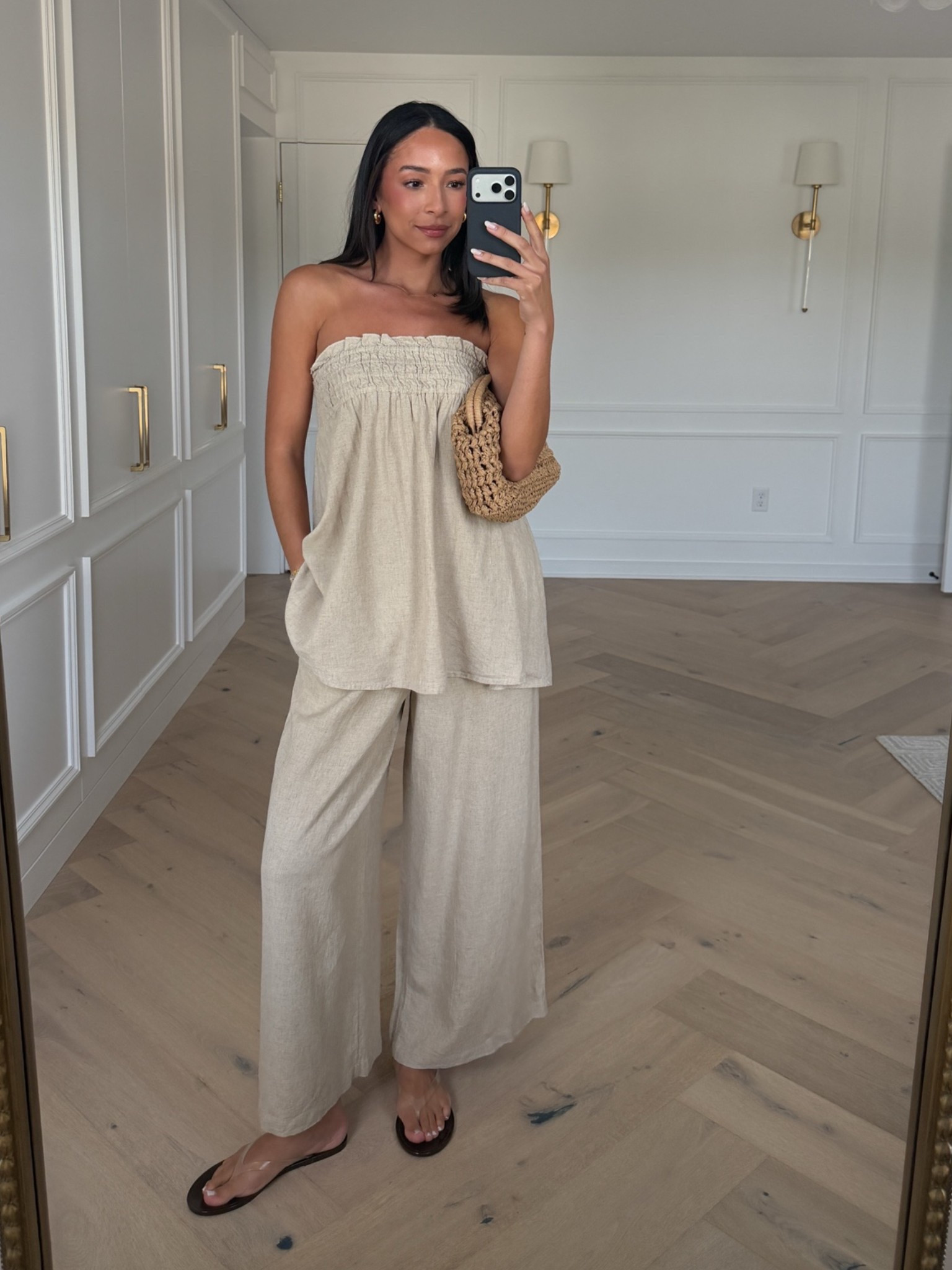 Anthro set restocked in new colorways! The perfect matching set for vacation 🫶🏽 Wearing size S strapless linen top and size S smocked linen pants 

vacation outfit, dinner outfit, date night outfit, mom outfit, postpartum outfit, casual outfit, summer outfit, anthro outfit, anthro sale

#LTKSeasonal