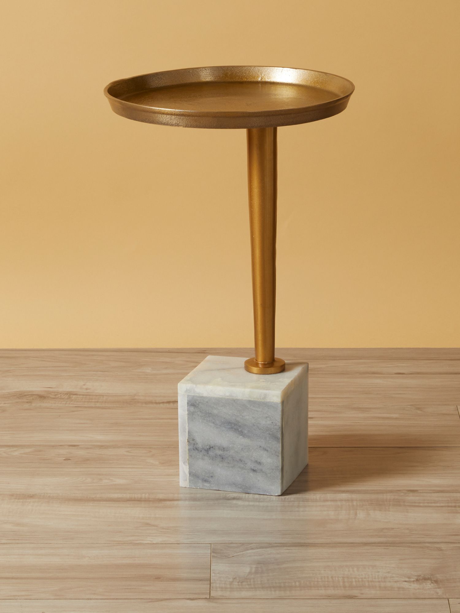 23in Marble And Aluminum Table | Living Room | HomeGoods | HomeGoods