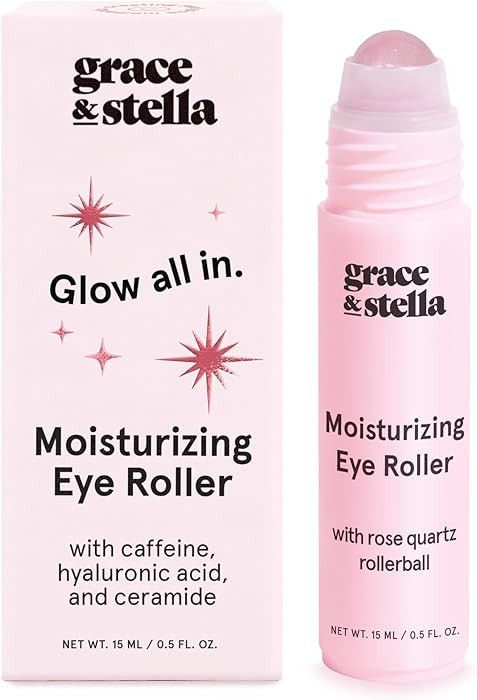 grace & stella Under Eye Brightener with Rose Quartz Rollerball - Hyaluronic Acid & Caffeine Unde... | Amazon (US)