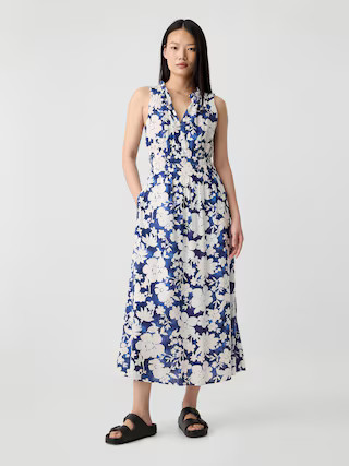 Print Splitneck Maxi Dress | Gap Factory