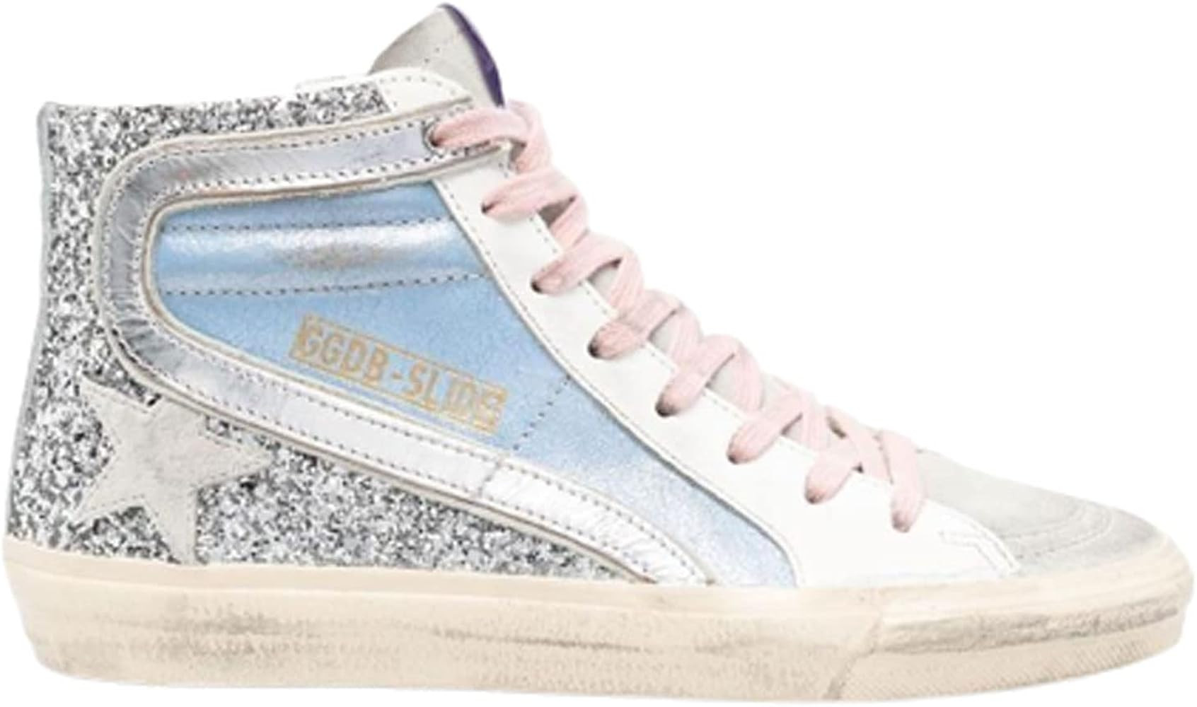 Slide Crack and Glitter Upper Suede Toe and Star Laminated List and Wave Womens Sneaker | Amazon (US)