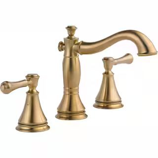 Delta Cassidy 8 in. Widespread 2-Handle Bathroom Faucet with Metal Drain Assembly in Champagne Br... | The Home Depot
