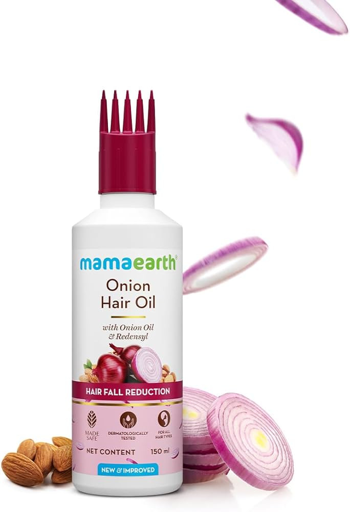 Mamaearth Onion Hair Oil | Natural & Organic Anti Hair Loss & Hair Fall Control Oil with Redensyl... | Amazon (US)