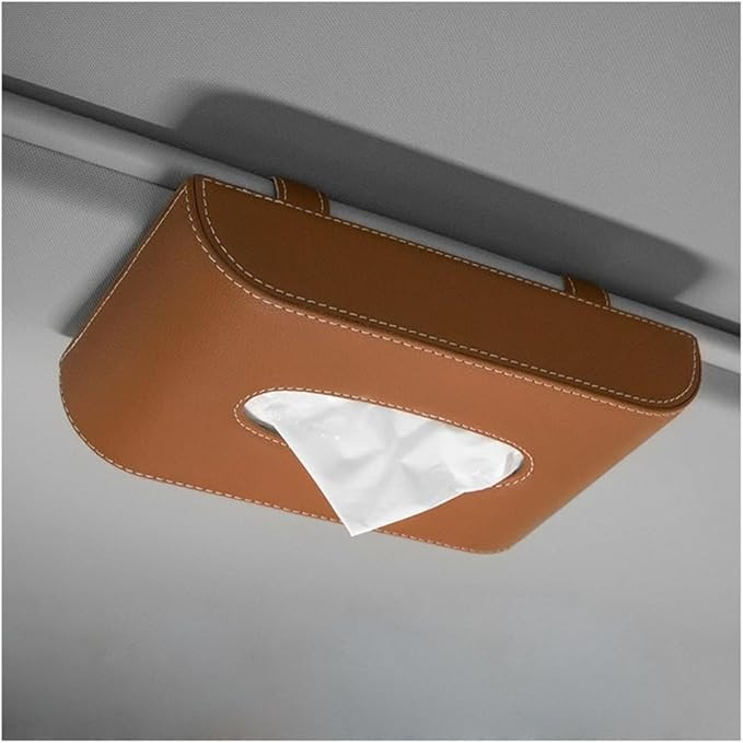 Car Tissue Holder, Leather Sun Visor Napkin Dispenser, Rectangular Paper Carton Mask Holder with ... | Amazon (US)