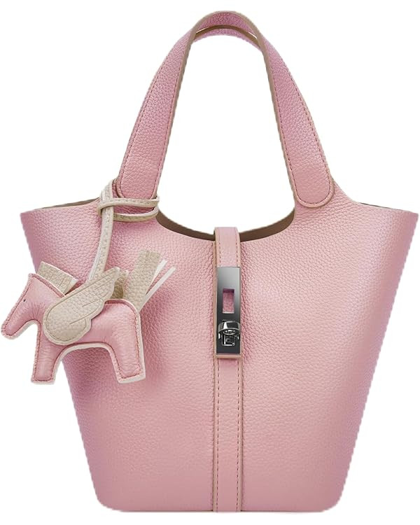 Tote Bag for Women Vegan Leather Bucket Purse for Women Top Handle Handbag Shoulder Bag with Deta... | Amazon (US)
