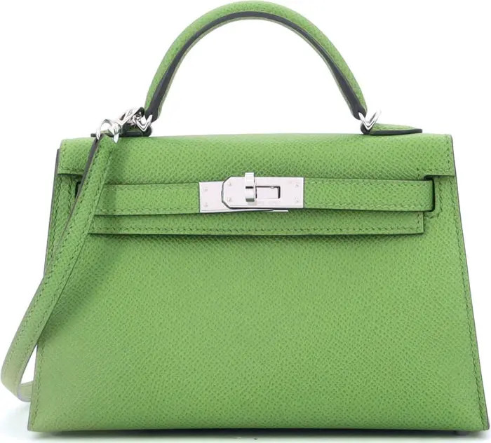 Kelly Mini II Bag Green Epsom with Palladium Hardware 20 | Nordstrom