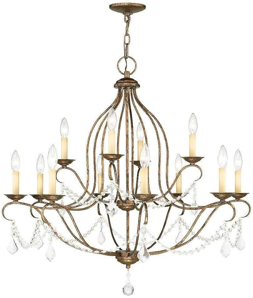 Livex Lighting 6438-71 Chesterfield 12 Light Chandelier, Hand Applied Venetian Golden Bronze | Amazon (US)