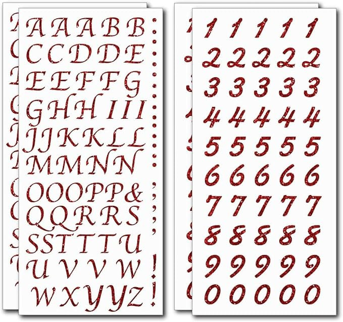 Peel and Stick Glitter Alphabet Letter and Number Stickers for Grad Cap - Assorted Colors by Tass... | Amazon (US)