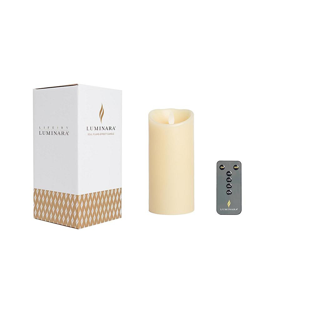 Luminara 7"" Unscented Wax Flameless Candle with Remote and Gift Box | HSN