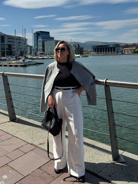 a sunny day outfit in Belfast 

These are the curve love trousers I got in a 32 short
Bodysuit is ELR style 
Cardigan is Abercrombie I got a large 

#LTKspring #LTKmidsize #LTKtravel