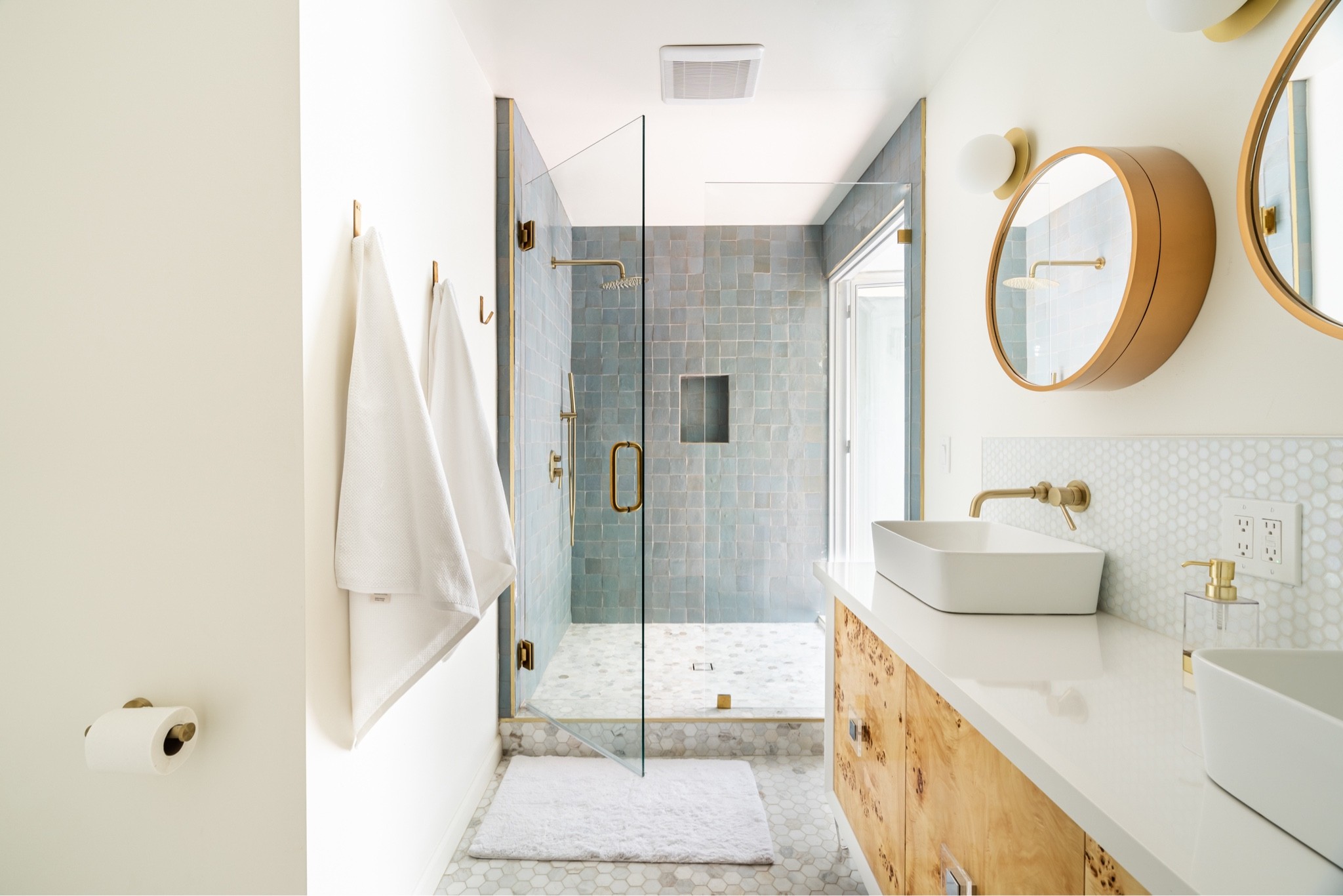 Sharing all my finishes and decor items from my master bathroom renovation.  This is how I got a custom high end look in my builder grade home.  #bathroomreno #bathroomdesign #bathroomdecor 

#LTKunder100 #LTKhome #LTKunder50