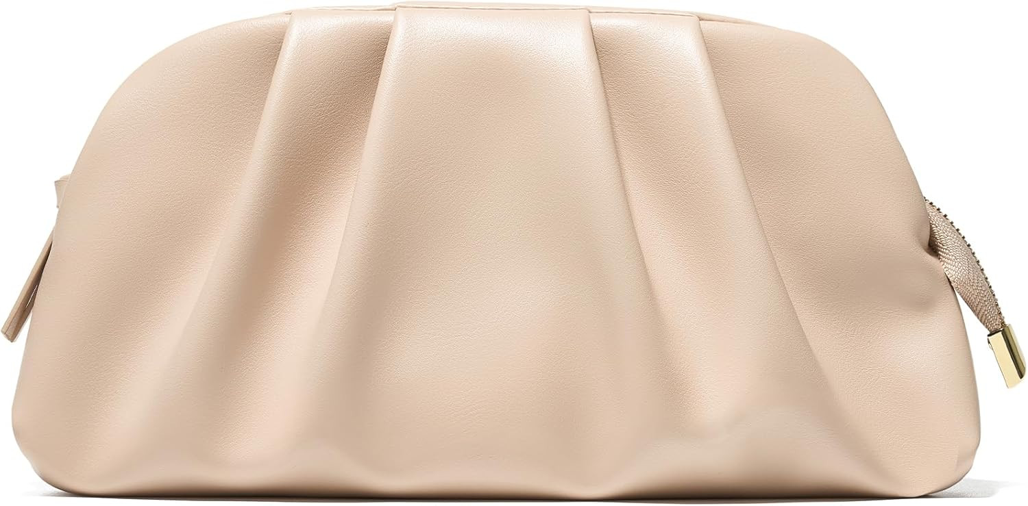 SWEETV Dressy Vegan Leather Clutch Purse for Women Formal, Soft Pleated PU Evening Clutch for Wed... | Amazon (US)