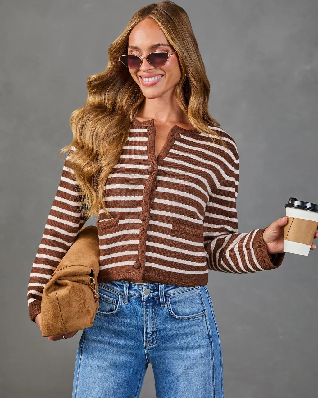 Chestnut Lane Knit Striped Cardigan | VICI