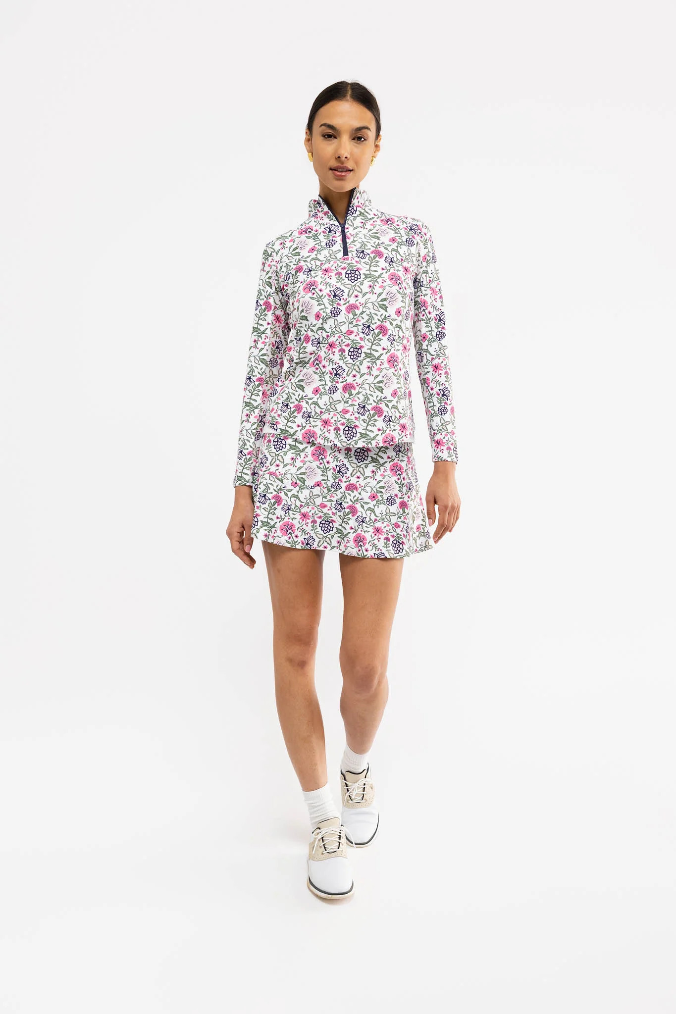 Ava Quarter Zip - Perennial Play Pink | Smith and Quinn