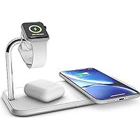 Dual 10-Watt Aluminum Wireless Charging Pad and Watch Charger Station, Qi and MFi Certified, Supp... | Amazon (US)