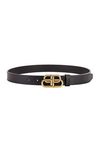 Balenciaga BB Thin Belt in Black | FWRD 