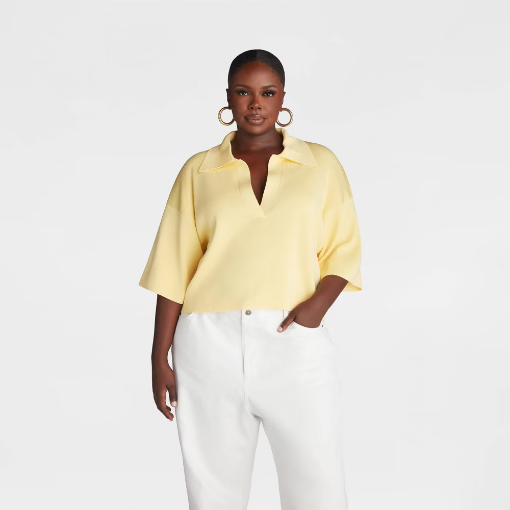 KBB by KAHLANA Women Short Sleeve Boxy 'The Cropped Polo Sweater' - | eBay | eBay US