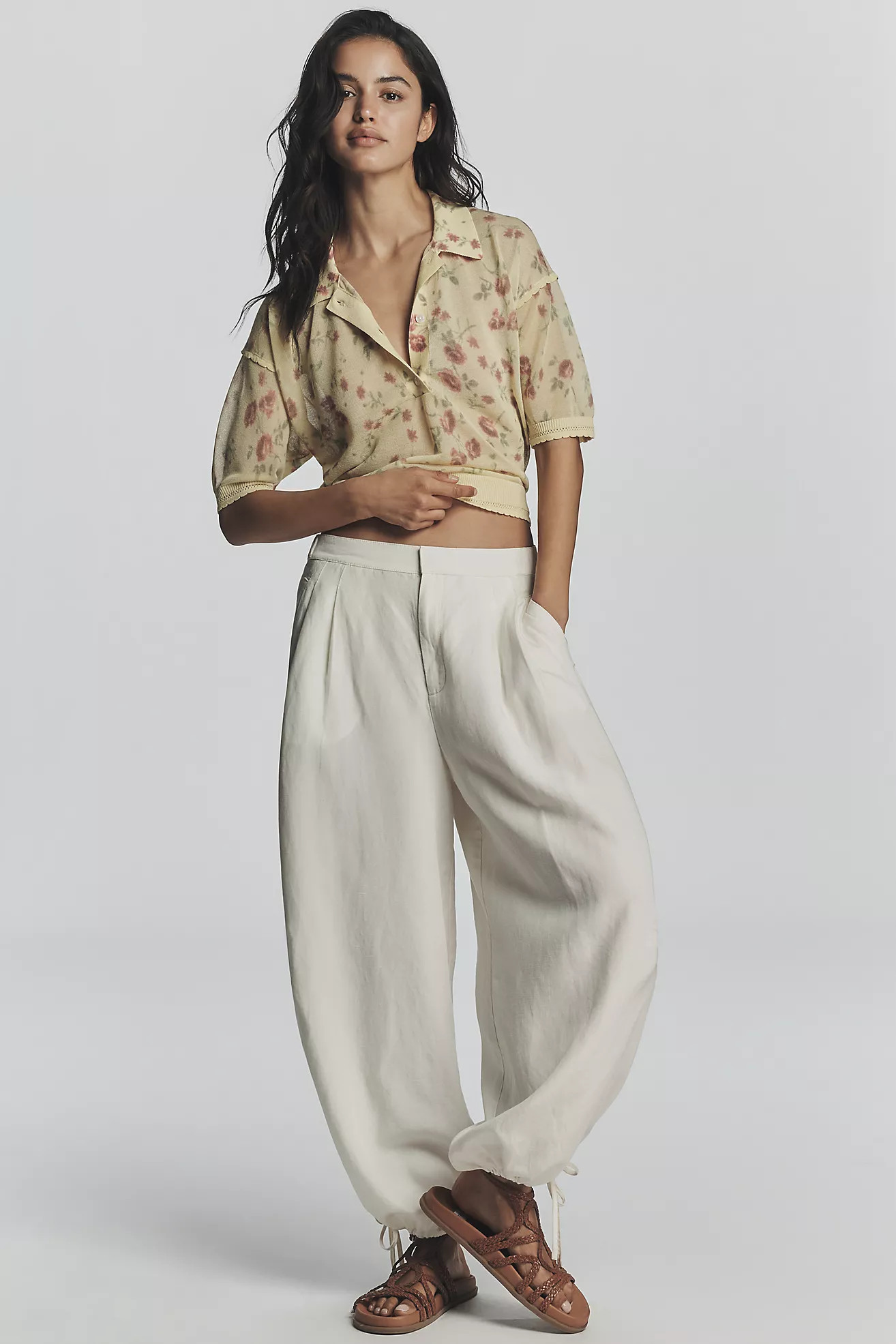 Maeve Short Sleeve Sheer Pullover | Anthropologie (US)