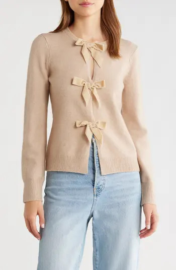 Kayla Velvet Bow Front Cardigan | Nordstrom