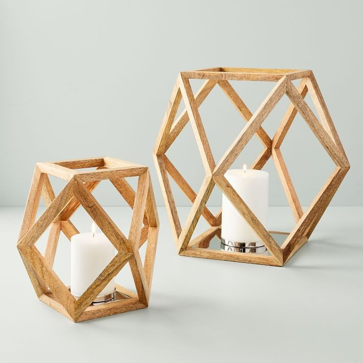 Angular Wood Lanterns | West Elm (US)