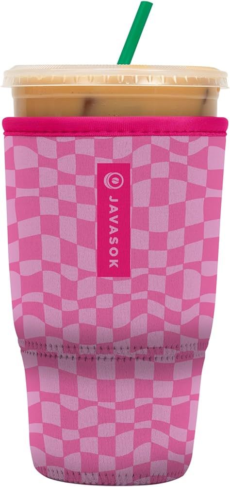 Sok It Java Sok Iced Coffee & Cold Soda Insulated Neoprene Cup Sleeve (Pink Grand Prix, Large: 30... | Amazon (US)