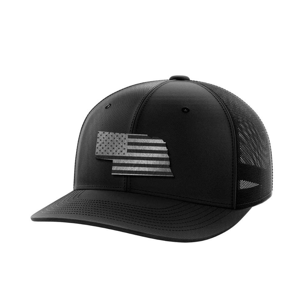 Greater Half Nebraska Blk Leather Patch Trucker Hat – USA Made Adjustable Snapback Mesh Cap –... | Amazon (US)