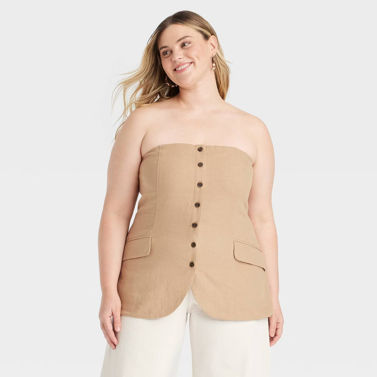 Women's Strapless Button-Down Top - Universal Thread™ | Target