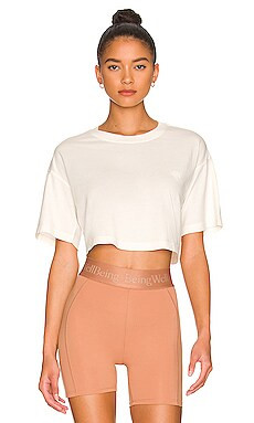 WellBeing + BeingWell Hazel Cropped Tee in Bone White from Revolve.com | Revolve Clothing (Global)