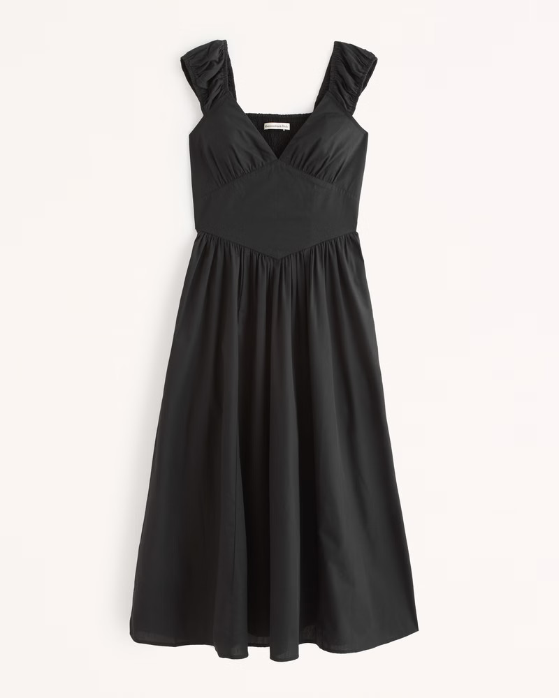 Cap Sleeve Corset Midi Dress | Abercrombie & Fitch (US)