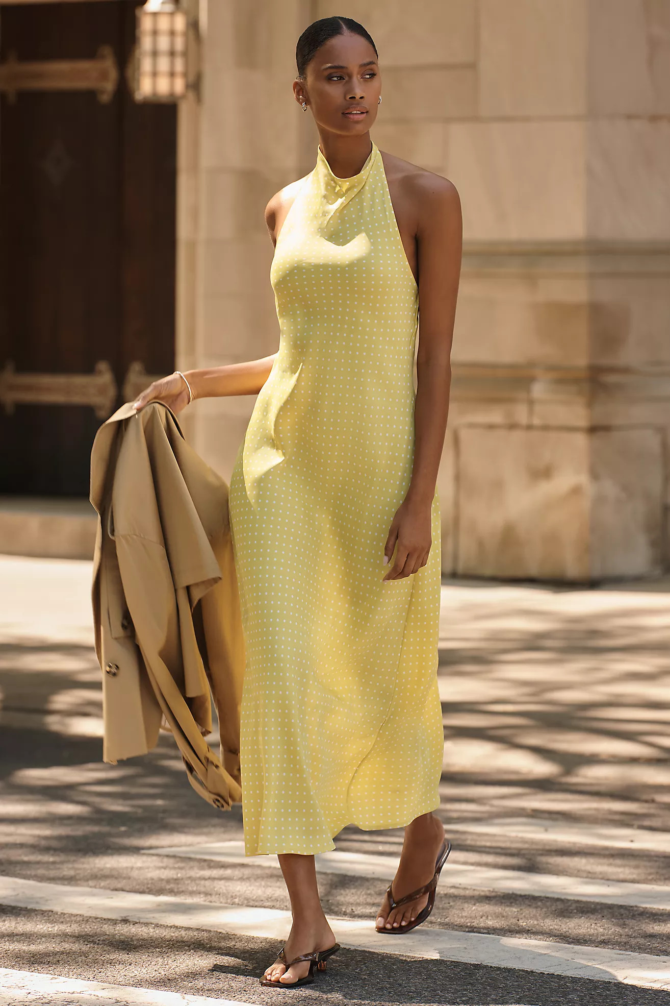 Jamie Halter Open Back Midi Dress by Maeve | Anthropologie (US)