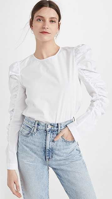 Gathered Puff Long Sleeve Top | Shopbop