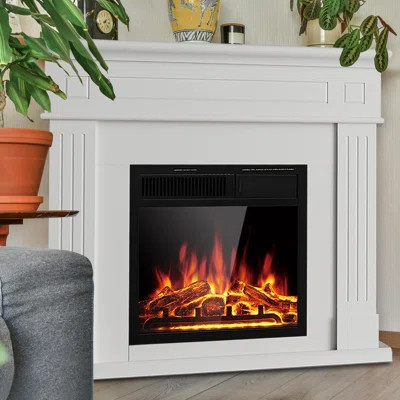 R.W.FLAME 43" Freestanding Corner Electric Fireplace With Mantel & Remote Control For Living Room Or Bedroom | Wayfair North America