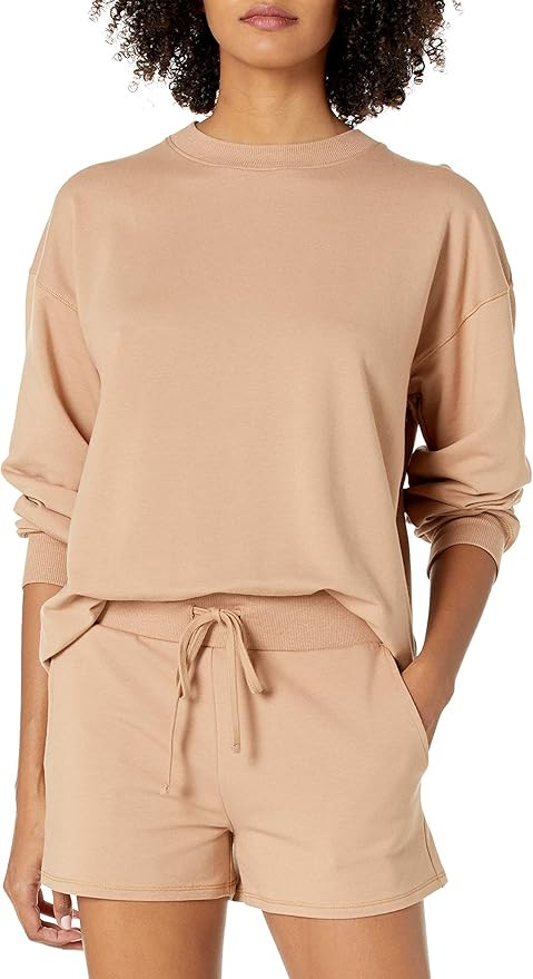 The Drop Women's Margot Loose Long Sleeve Crewneck Drop Shoulder Sweatshirt | Amazon (US)