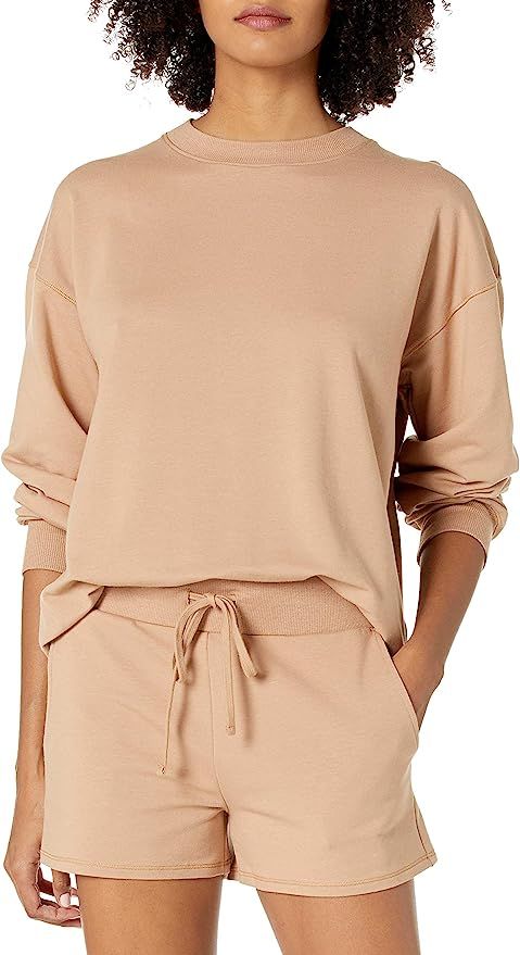 The Drop Women's Margot Loose Long Sleeve Crewneck Drop Shoulder Sweatshirt | Amazon (US)