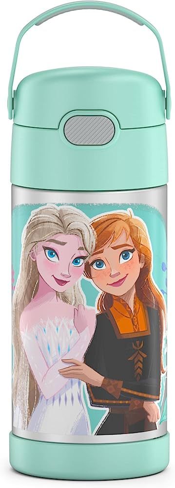 THERMOS FUNTAINER 12 Ounce Stainless Steel Vacuum Insulated Kids Straw Bottle, Frozen 2 | Amazon (US)