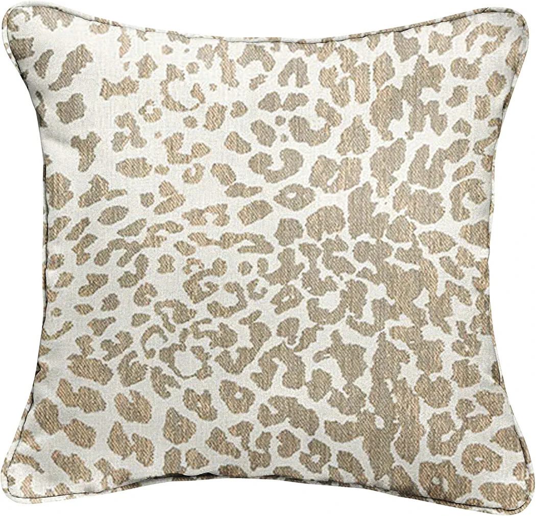 Sorra Home x Sunbrella - Indoor/Outdoor Square Pillows (Set of 2), Light Brown Leopard/Cheetah Print | Amazon (US)