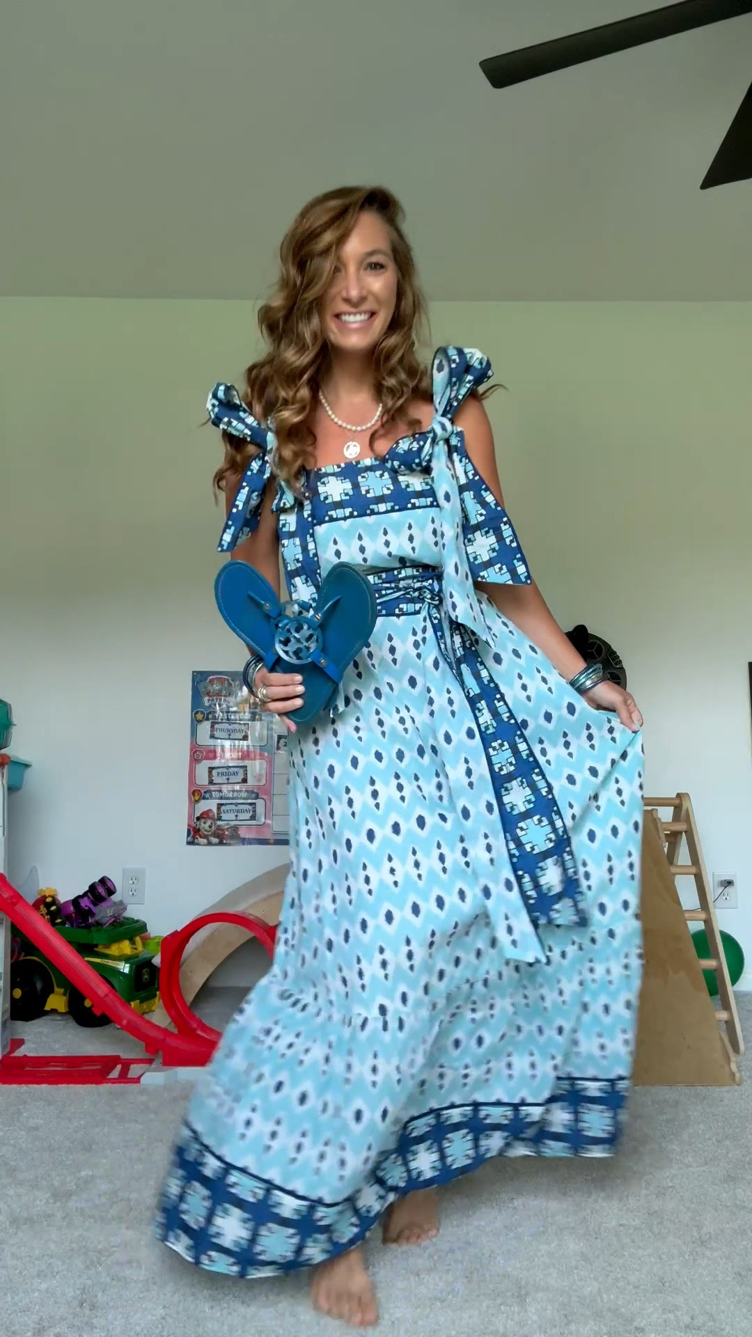Monday  blues wearing a beautiful maxi dress from Sue Sartor / blue and white dresses

#LTKWorkwear #LTKootd #LTKOver40
