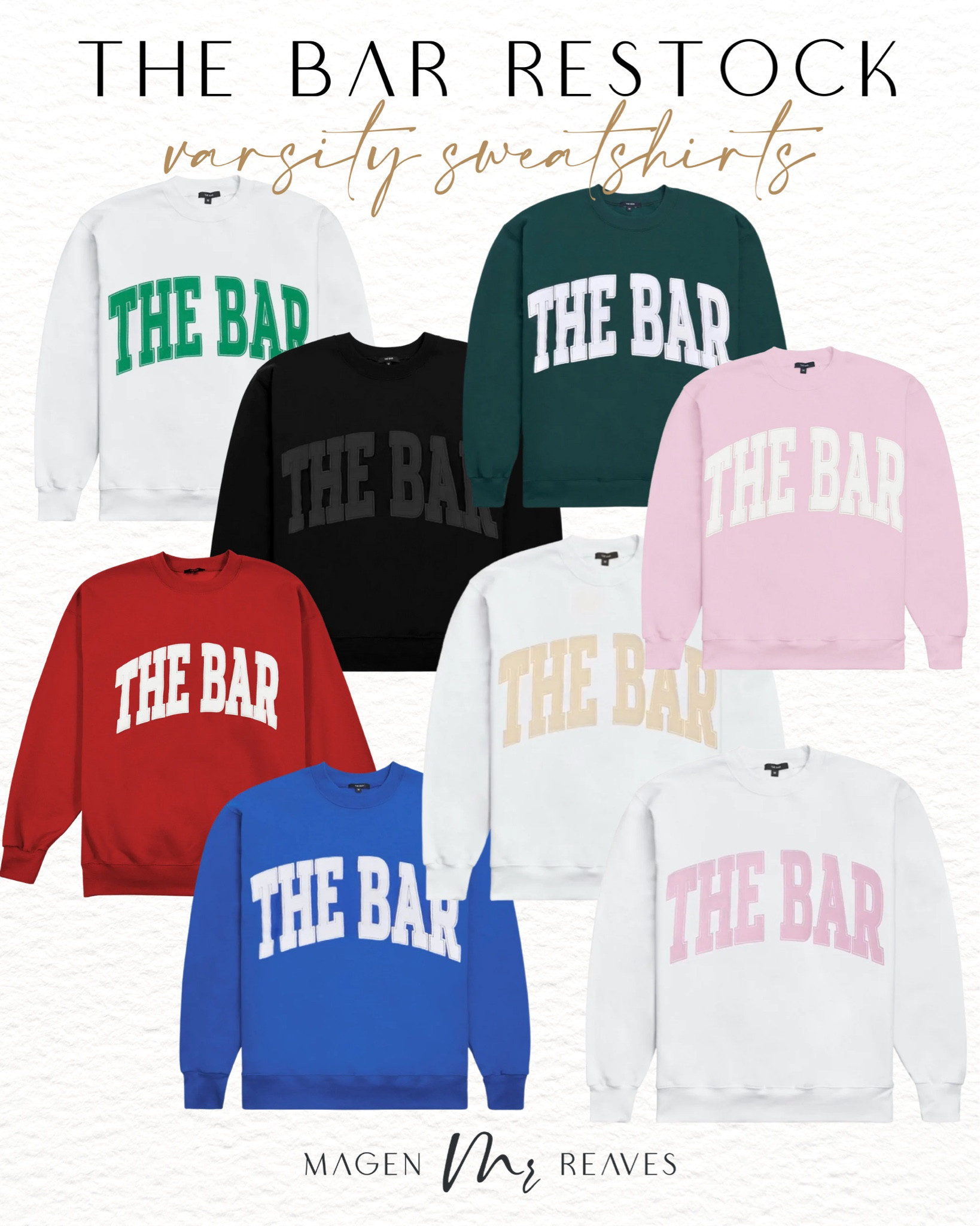 The bar sweatshirts are restocked! Bar sweatshirts - varsity sweatshirts 

#LTKstyletip #LTKfit #LTKFind